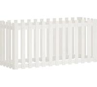 vidaXL Lit surélevé Design clôture à lattes Blanc 150x50x70 cm Pin massif