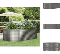 vidaXL Lit surélevé Gris 212x140x68 cm Acier revêtu par poudre - Pots de fleurs & Jardinières