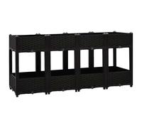 vidaXL Lit Surélevé Jardinière Bac à Fleurs Pot de Plantes Lit de Plantation Jardin Balcon Terrasse Extérieur 160x40x71 cm Polypropylène
