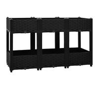 vidaXL Lit Surélevé Jardinière Bac à Fleurs Pot de Plantes Lit de Plantation Jardin Balcon Terrasse Extérieur 120x40x71 cm Polypropylène