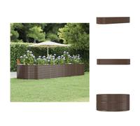 vidaXL Lit surélevé Marron 367x140x68 cm Acier revêtu par poudre - Pots de fleurs & Jardinières