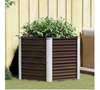 vidaXL Lit surélevé de jardin brun 129 x 129 x 77 cm Acier galvanisé