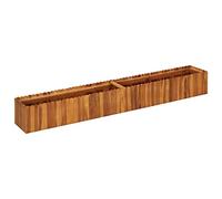 vidaXL Lit Surélevé Rectangulaire Jardinière Pot à Fleurs Bac de Plantes Pot à Plante Jardin Balcon Véranda 200x30x25 cm Bois Massif d'Acacia