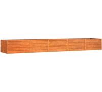 vidaXL Lit surélevé Rouillé 400x80x45 cm acier corten