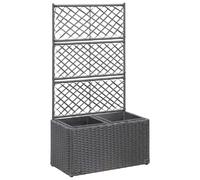 vidaXL Lit surélevé treillis - 2 pots 58x30x107 cm - Résine tressée