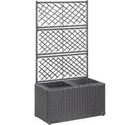vidaXL Lit surélevé treillis - 2 pots 58x30x107 cm - Résine tressée