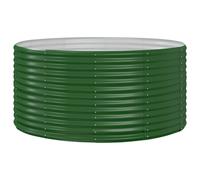 vidaXL Lit surélevé Vert 140x140x68 cm Acier revêtu par poudre