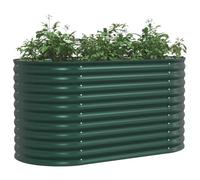 vidaXL Potager surélevé 160 x 80 x 81 cm Acier galvanisé Vert