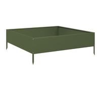 vidaXL Lit surélevé vert olive 100x100x33,5 cm Acier