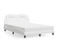 vidaXL Lit Viana avec matelas blanc 140x190 cm similicuir
