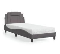 vidaXL Lit Viana avec matelas gris 90x190 cm similicuir