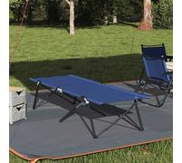 vidaXL Lits de soleil pliants avec sacs de transport 2 pcs Bleu Tissu Oxford 600D