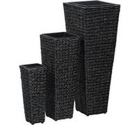 vidaXL Bac à fleurs 3 pcs. Jacinthe d'eau Noir