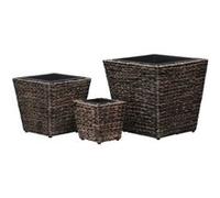 vidaXL Bac à fleurs 3 pcs. Jacinthe d'eau Marron