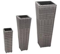 vidaXL Parterre de jardin surélevé 3 pièces en poly rotin gris