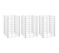Vidaxl Lits Surélevés En Gabion 3 Pcs 30x30x50 Cm Fer