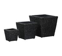 vidaXL Lits surélevés Jacinthe d'eau Noir