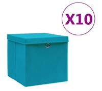 VidaXL Lot de 10 boîtes de rangement Bleu