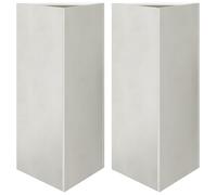 vidaXL, lot de 2 bacs à plantes triangulaires, 40 x 34,5 x 75 cm, en acier inoxydable
