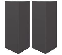 Jardinières 2 pcs noir triangulaire 40x34,5x70 cm acier