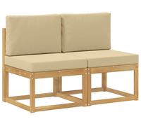 vidaXL - Lot de 2 canapés d'extérieur de taille moyenne en bois massif d'acacia, blanc