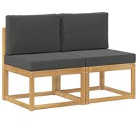 vidaXL - Lot de 2 canapés d'extérieur de taille moyenne en bois massif d'acacia, blanc