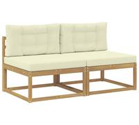 vidaXL - Lot de 2 canapés d'extérieur de taille moyenne en polyester blanc