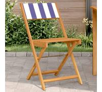 VIDAXL Lot de 2 Chaises de Bistrot Bleu/Blanc