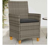 vidaXL Lot de 2 Chaises de Jardin avec Coussins, Sièges avec Accoudoirs, Fauteuils de Terrasse Patio, Moderne, Gris Résine 368718