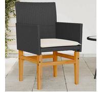 vidaXL Lot de 2 Chaises de Jardin avec Coussins, Sièges avec Accoudoirs, Fauteuils de Terrasse Patio, Moderne, Noir Résine 368714