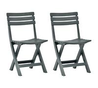 vidaXL Chaises de jardin pliables en plastique vert - Lot de 2