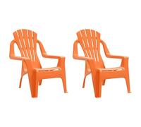 vidaXL Chaises de jardin pour enfants 2 pcs. Orange 37x34x44 cm PP aspect bois