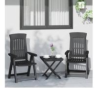 vidaXL Lot de 2 Chaises Inclinables de Jardin, Fauteuils avec Dossier Réglable, Sièges Pliables, Meubles de Terrasse Patio, 364712