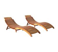 vidaXL Sonnenliegen 2 Stk. Massivholz Akazie