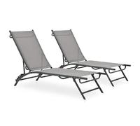 vidaXL Bains de soleil 2 pcs. Textilène et acier