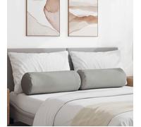 VIDAXL Lot de 2 coussins d'accent cylindriques gris nuage Ø25 x 70 cm - déhoussables, rembourrage polyester