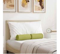 VIDAXL Lot de 2 coussins d'accent cylindriques vert clair 15 x 40 cm déhoussables polyester