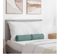 VIDAXL Lot de 2 coussins d'accent cylindriques vert mer Ø15 x 40 cm velours côtelé
