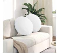 Vidaxl Coussins De Siège 2 Pcs Blanc Ø50 X 19 Cm Tissu