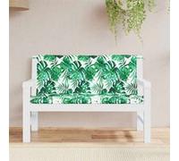 vidaXL Lot de 2 Coussins de Banc de Jardin Motif de Feuilles, Coussin de Siège, Coussin de Meuble de Terrasse Patio Salon Extérieur Intérieur