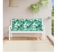 vidaXL Lot de 2 Coussins de Banc de Jardin Motif de Feuilles, Coussin de Siège, Coussin de Meuble de Terrasse Patio Salon Extérieur Intérieur