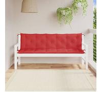 vidaXL Lot de 2 Coussins de Banc de Jardin, Revêtement de Banc avec Jeux de Cordes, Coussin d'Extérieur Imperméable, Rouge 361722