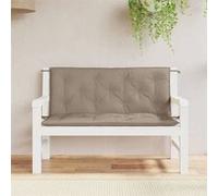 vidaXL Lot de 2 Coussins de Banc de Jardin, Revêtement de Banc avec Jeux de Cordes, Coussin d'Extérieur Imperméable, Taupe 361686