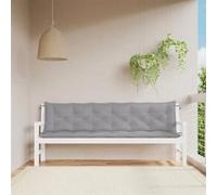 vidaXL Coussins de banc de jardin Lot de 2 200×50 cm - Tissu Oxford imperméable - Gris