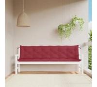 vidaXL Coussins de banc Lot de 2 – Imperméables, jeux de cordes, Tissu Oxford Rouge Bordeaux