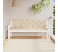 vidaXL Coussins de banc de jardin Lot de 2 Imperméable Tissu Oxford 180x50x7 cm Beige