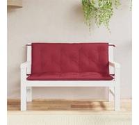 vidaXL Coussins de banc de jardin Lot de 2 – Imperméable, Tissu Oxford, Cordes – Rouge Bordeaux