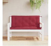 vidaXL Coussins de banc de jardin Lot de 2 – Imperméable, Tissu Oxford, Cordes – Rouge Bordeaux
