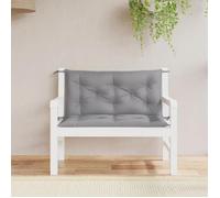 vidaXL Lot de 2 Coussins de Banc de Jardin, Revêtement de Banc avec Jeux de Cordes, Coussin d'Extérieur Imperméable, Gris 100x50x7 cm Tissu Oxford