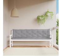 vidaXL Coussins de banc de jardin Lot de 2 200×50 cm - Tissu Oxford imperméable - Gris